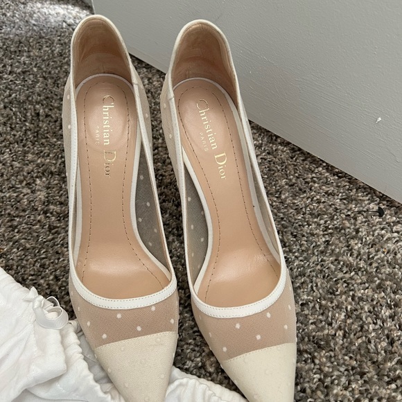 CHRISTIAN DIOR PUMPS white polka dot - Picture 2 of 7